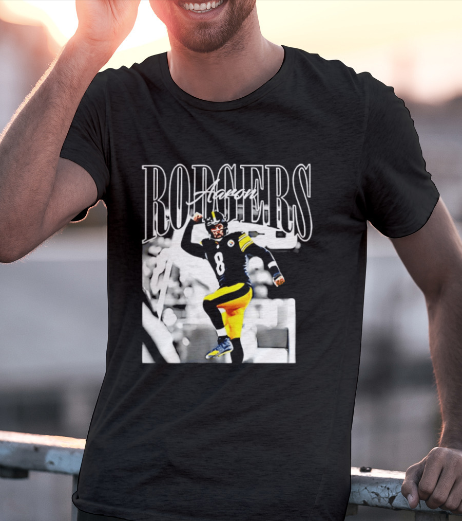Rodgers 8 Steelers Black And Yellow Football Player T-Shirt