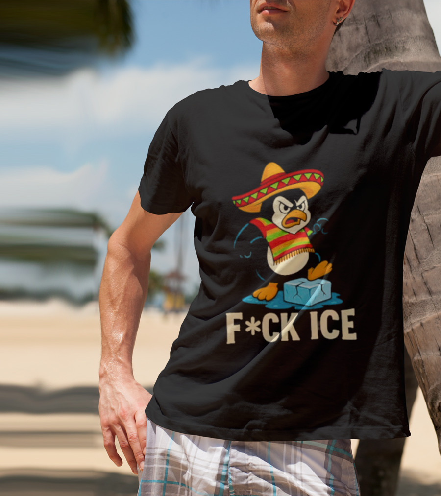 Angry Penguin Sombrero F*ck Ice T-Shirt