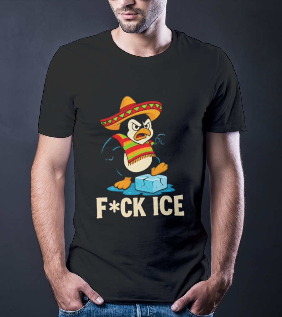 Angry Penguin Sombrero F*ck Ice T-Shirt