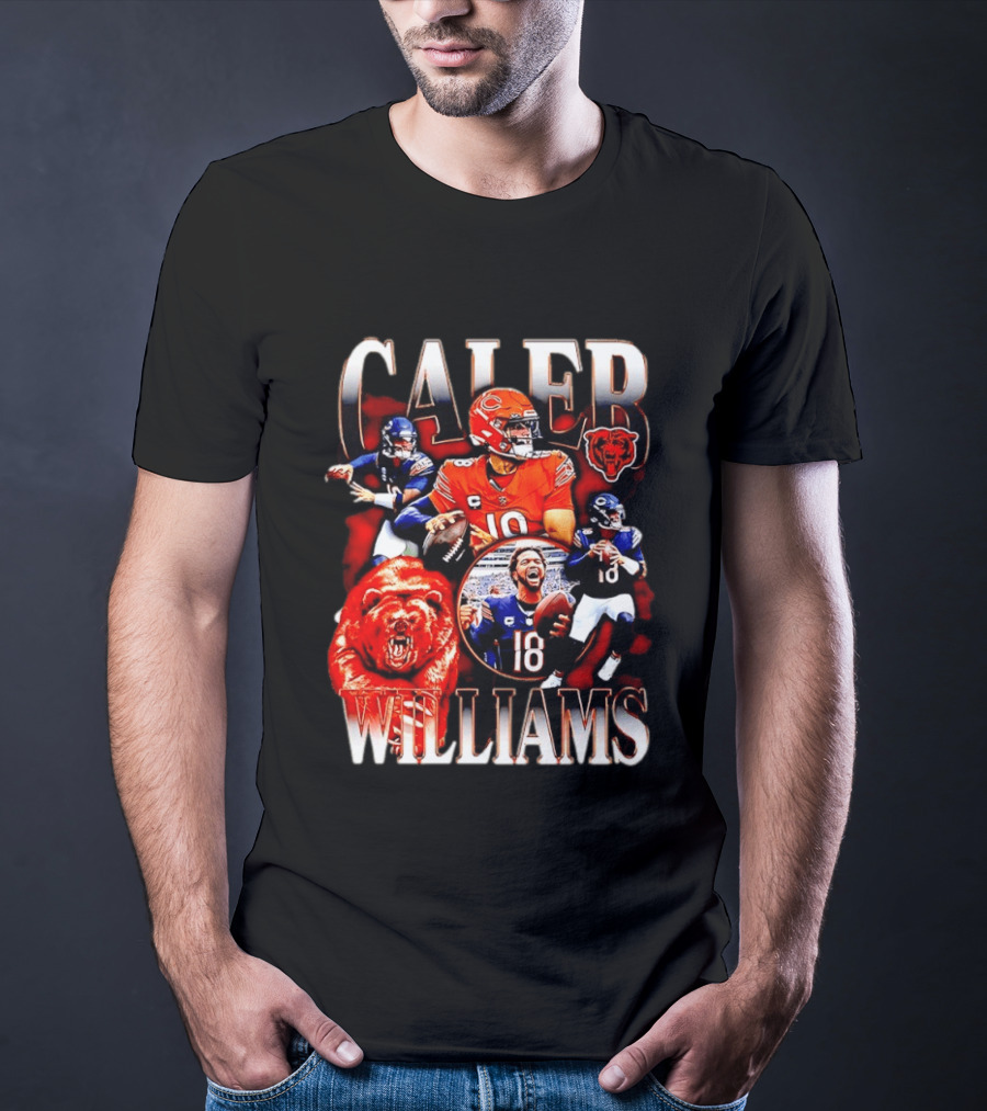Caleb Williams Chicago Bears Quarterback Collaboration With Bear And Team T-Shirt