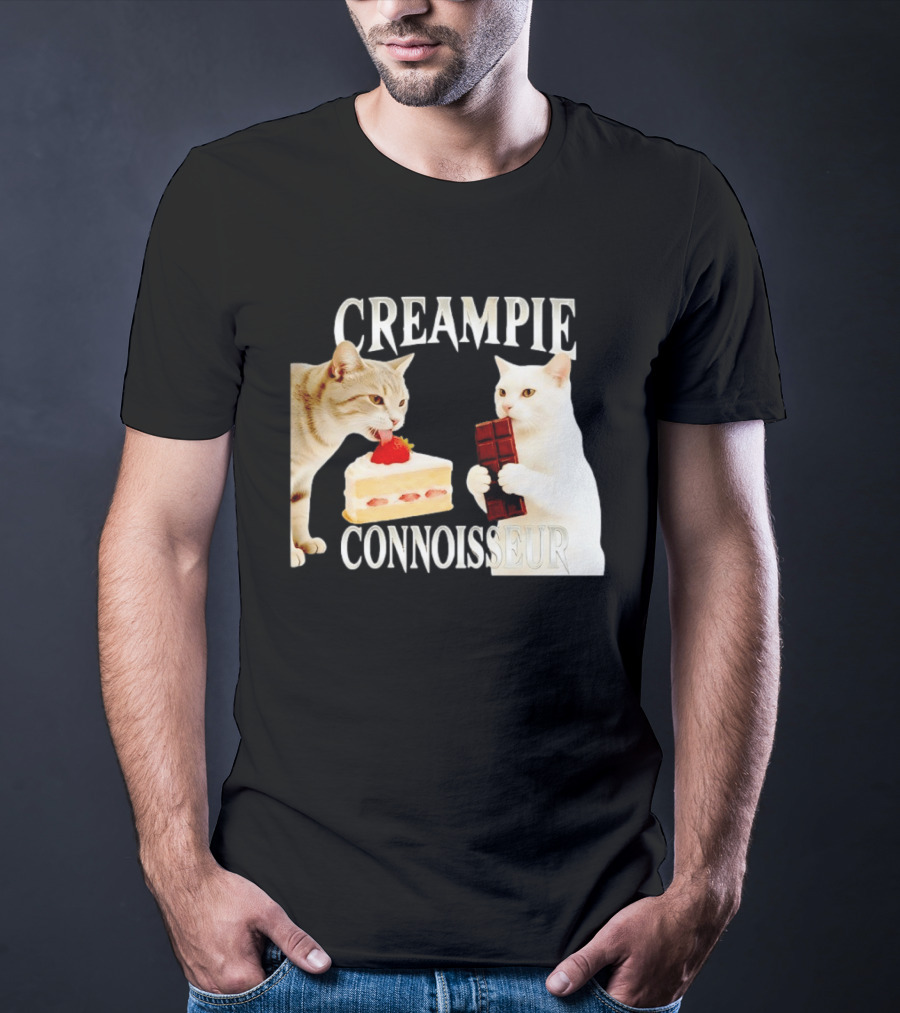 Cats Creampie Connoisseur Strawberry Cake Chocolate Bar T-Shirt