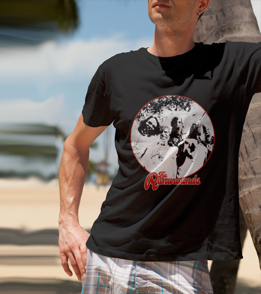 The Runarounds Band Black And White Circle Group Photo T-Shirt