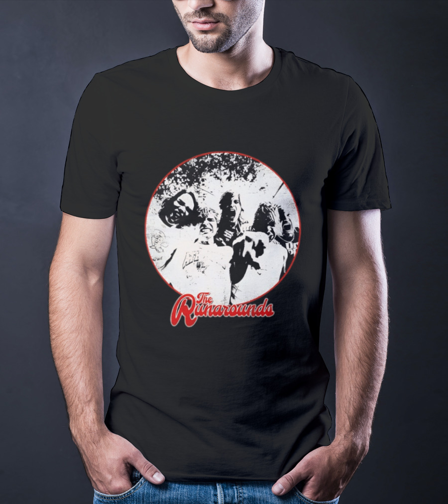 The Runarounds Band Black And White Circle Group Photo T-Shirt