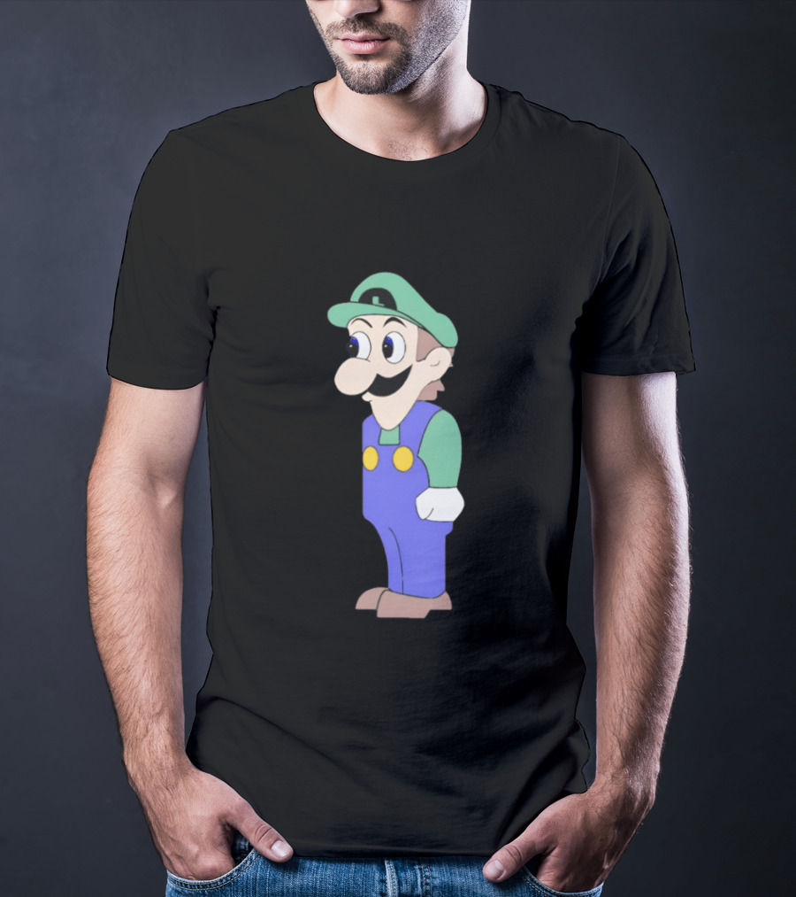 Look At Front Of For Boobs Luigi Funny Meme T-Shirt