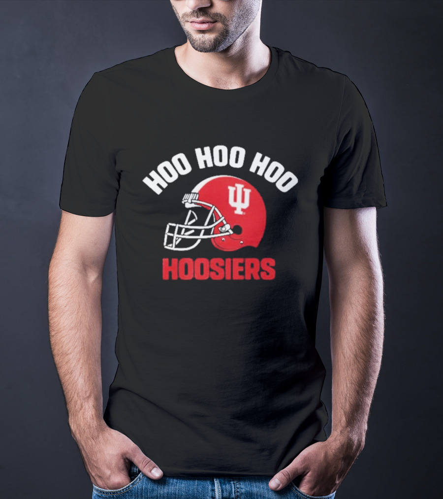 Indiana Hoosiers Hoo Hoo Hoo Red Football Helmet T-Shirt