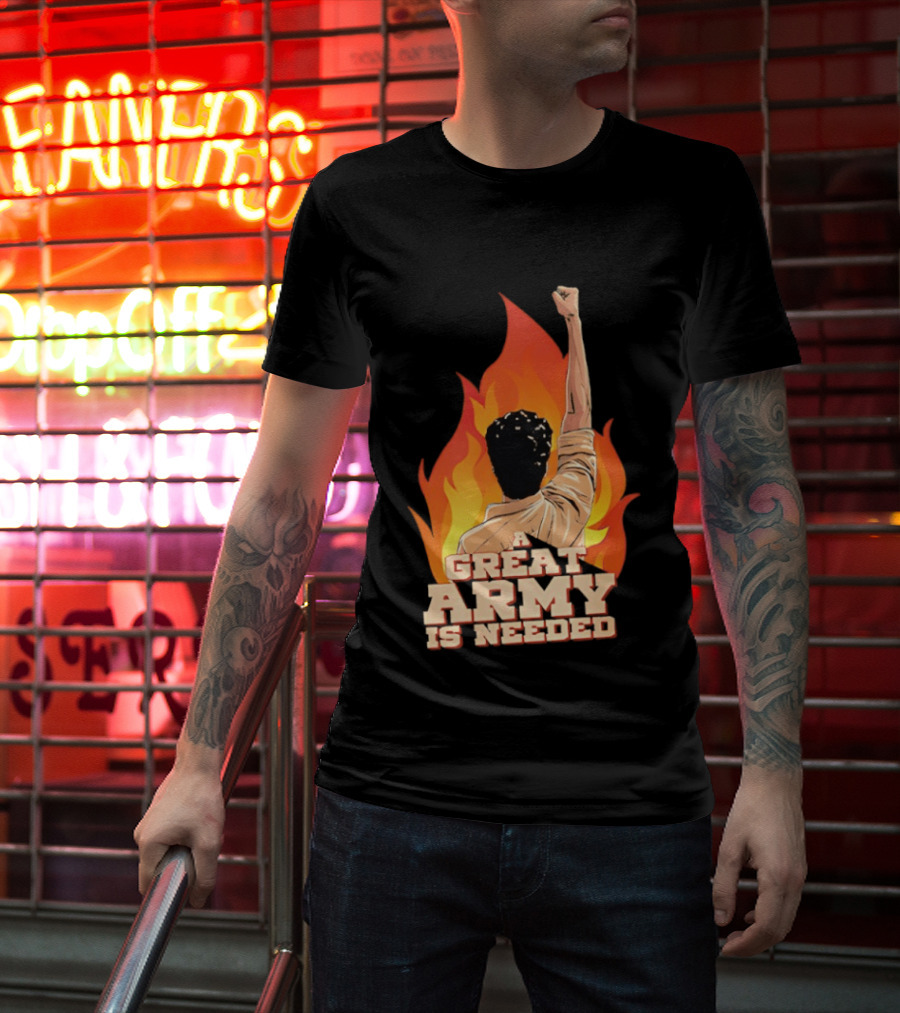 Parasakthi A Great Army Is Needed Raised Fist Flame T-Shirt