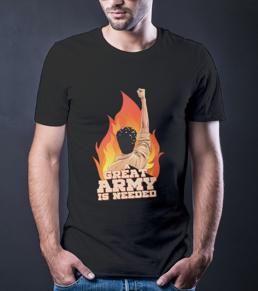 Parasakthi A Great Army Is Needed Raised Fist Flame T-Shirt