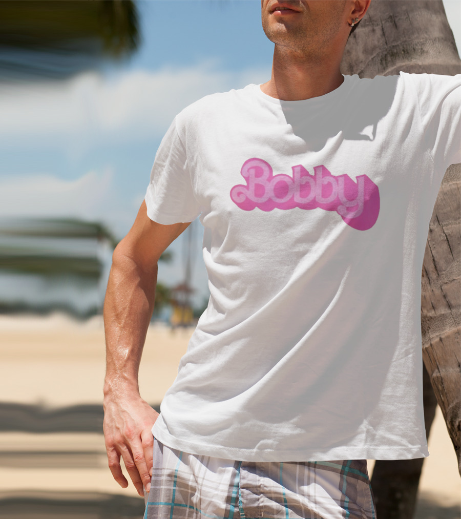 Bobby Pink Text Style Bob Weir Barbie Font T-Shirt