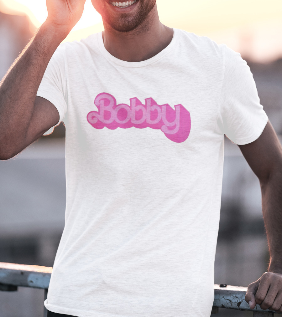 Bobby Pink Text Style Bob Weir Barbie Font T-Shirt