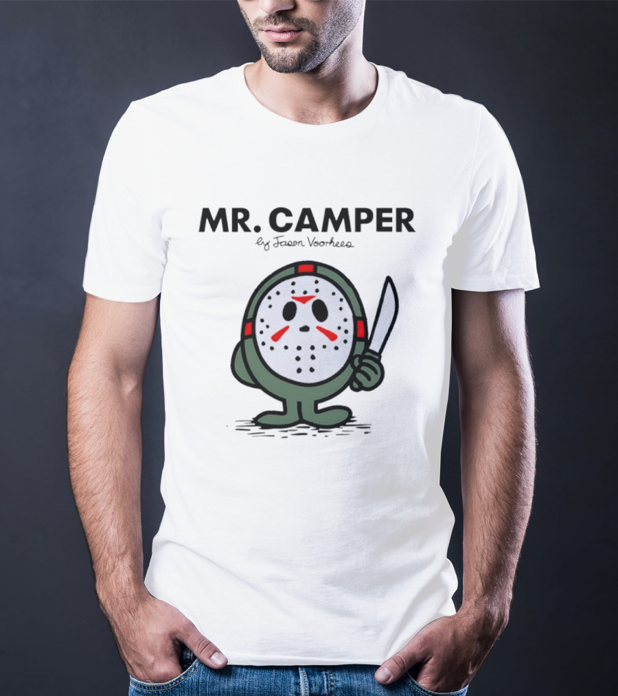 MR. CAMPER By Jason Voorhees Iconic Character With Mask And Knife T-Shirt
