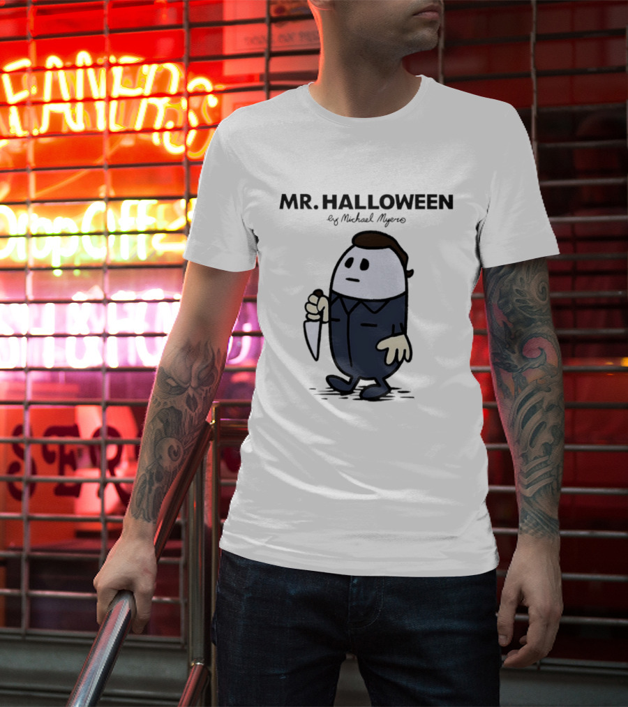 Mr Halloween By Michael Myers Knife T-Shirt