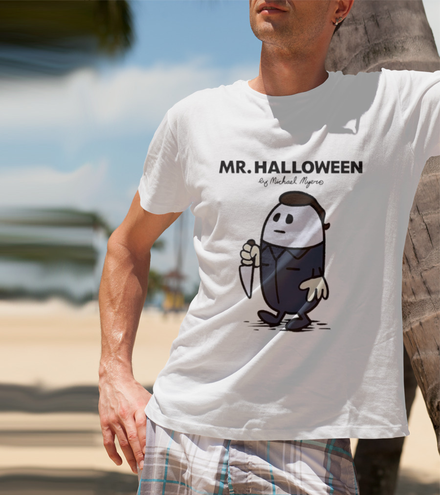 Mr Halloween By Michael Myers Knife T-Shirt