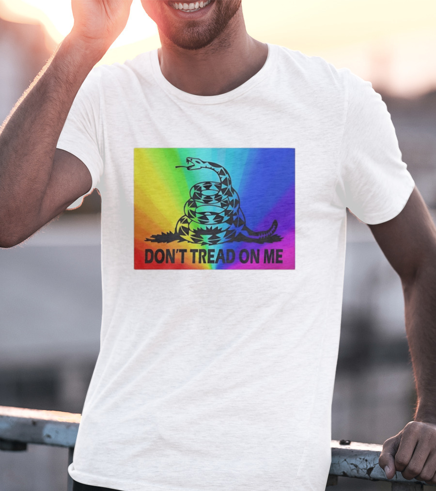 Rainbow Don't Tread On Me Snake T-Shirt