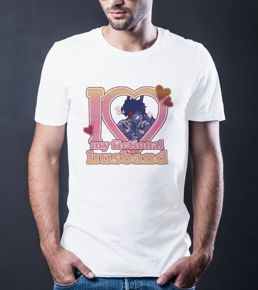 I Love My Fictional Husband Heart Design With Anime T-Shirt