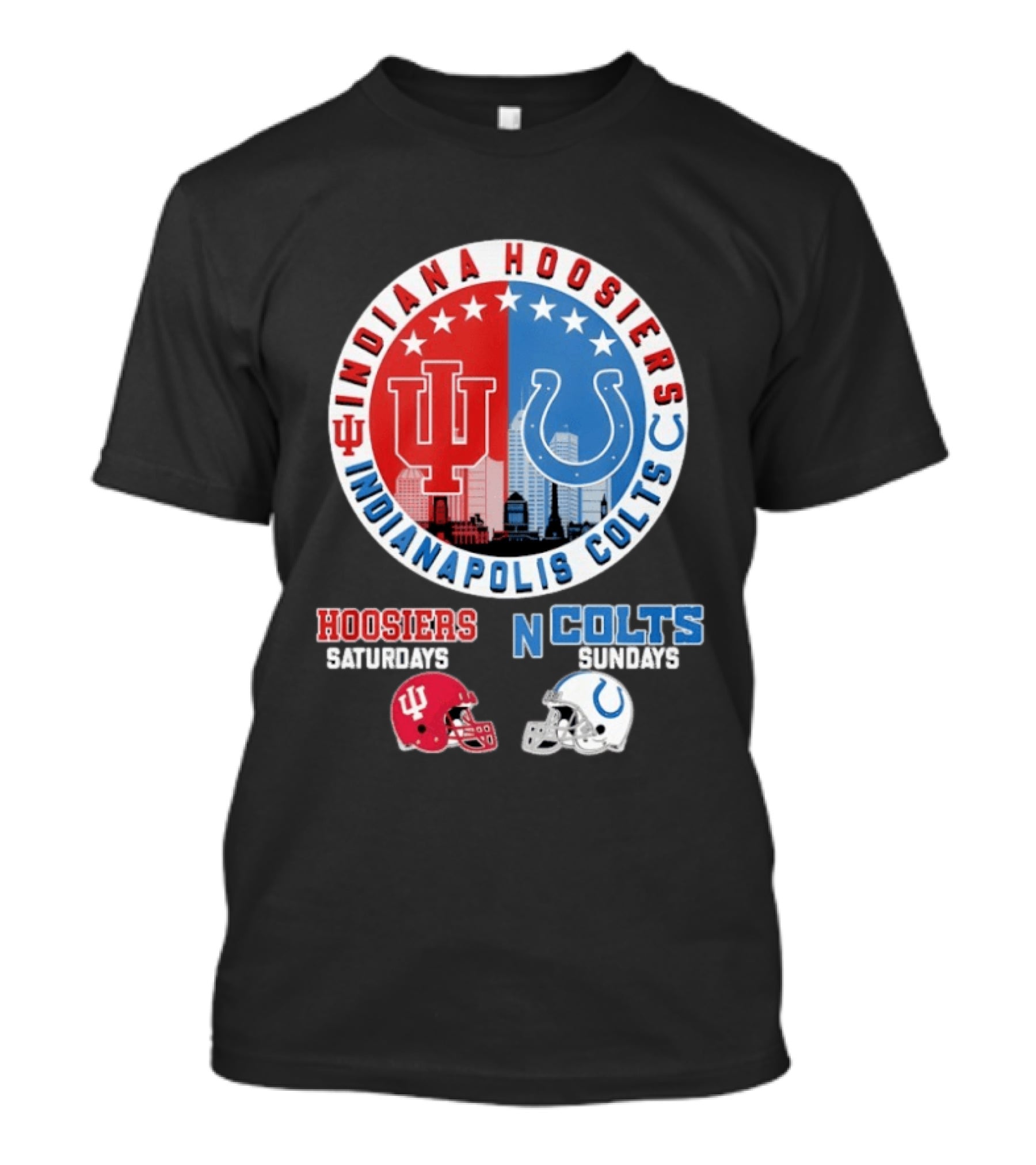 Indiana Hoosiers Saturdays Indianapolis Colts Sundays Mashup T-Shirt