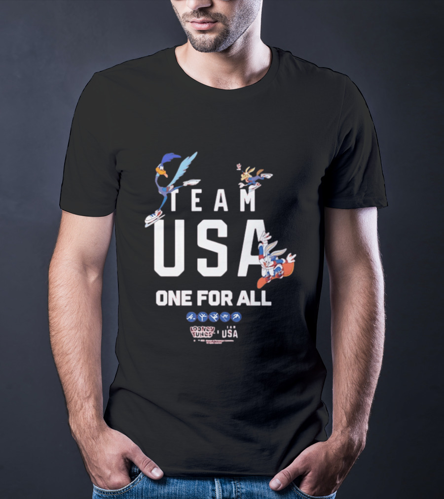 Team USA One For All Looney Tunes Bugs Bunny Road Runner Collab T-Shirt