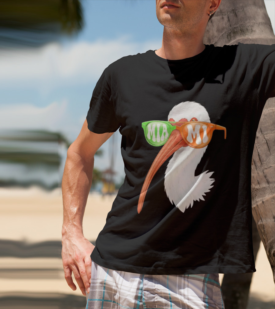 Miami White Ibis Sunglasses MIA MI T-Shirt