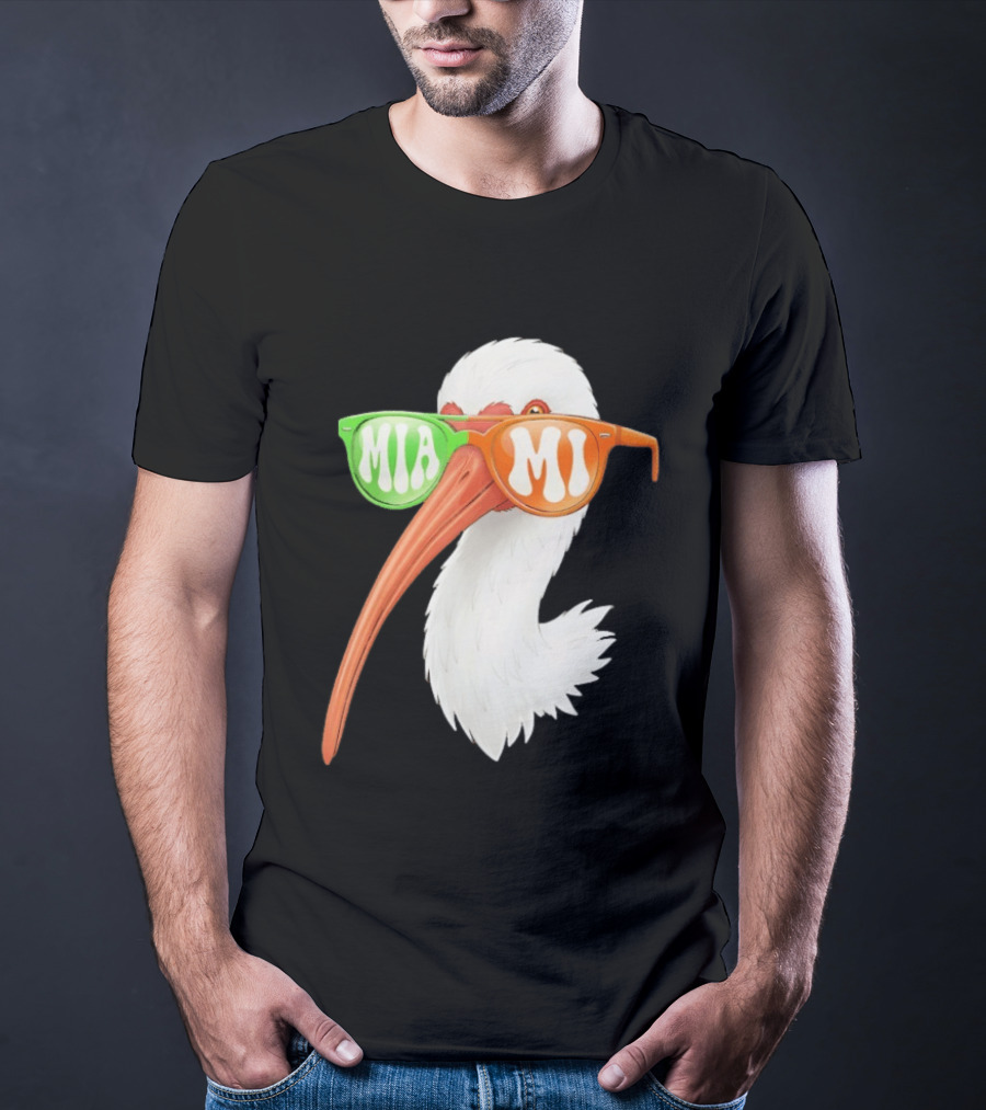 Miami White Ibis Sunglasses MIA MI T-Shirt