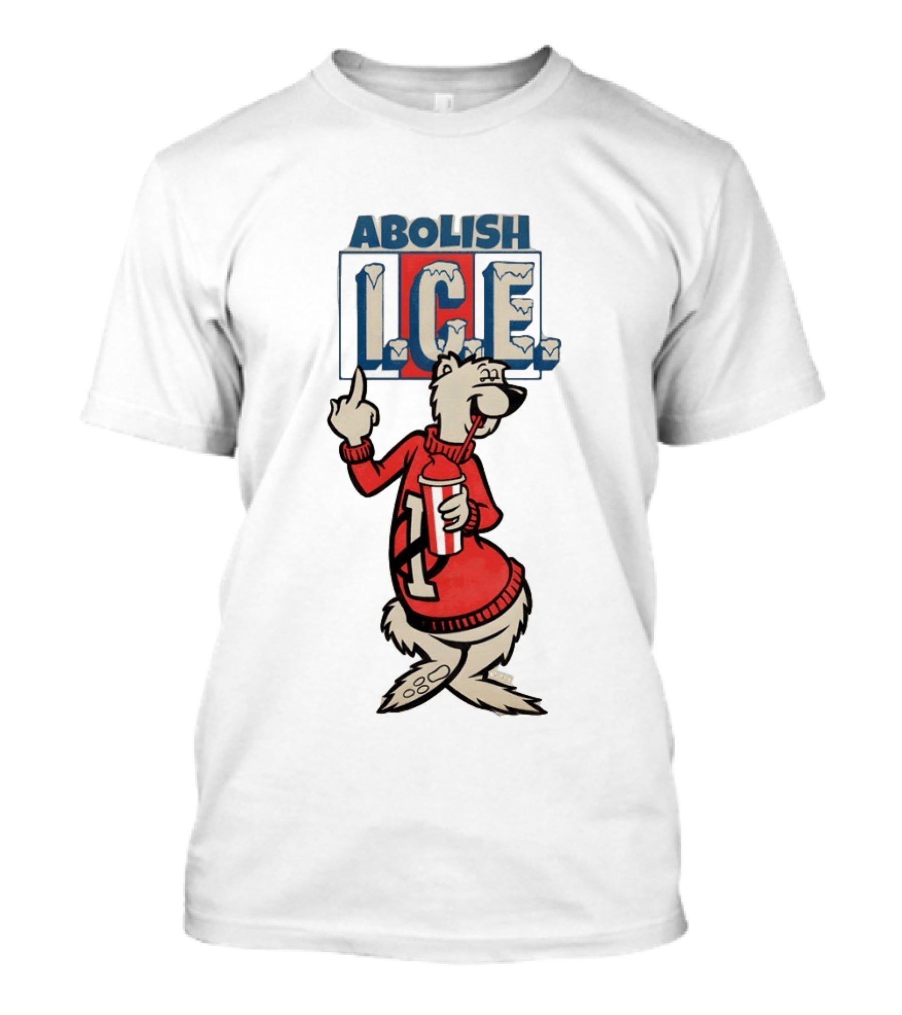 Abolish ICE Polar Bear Middle Finger T-Shirt