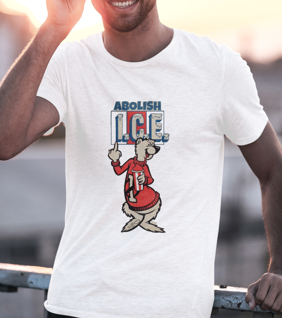 Abolish ICE Polar Bear Middle Finger T-Shirt