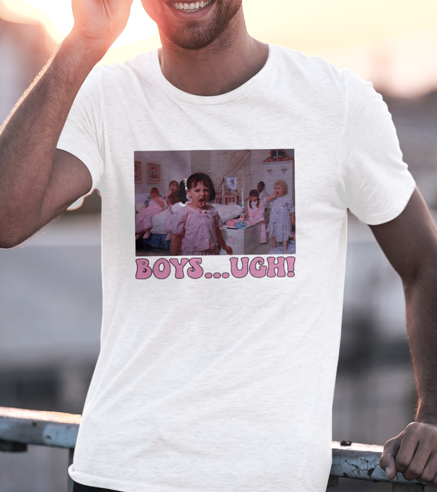 Boys Ugh Funny Valentine's Day Pink Pajama Party Classic Movie Scene T-Shirt