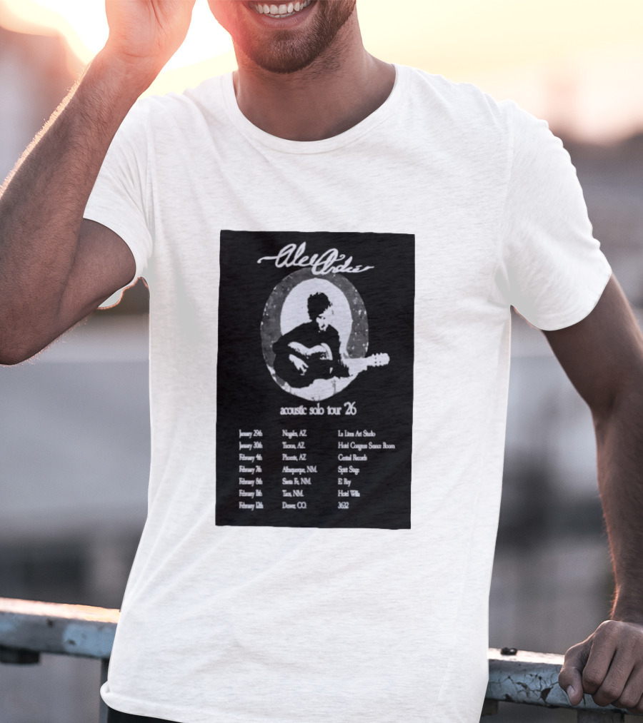 Alec André Acoustic Solo Tour 2026 Concert Dates And Locations T-Shirt