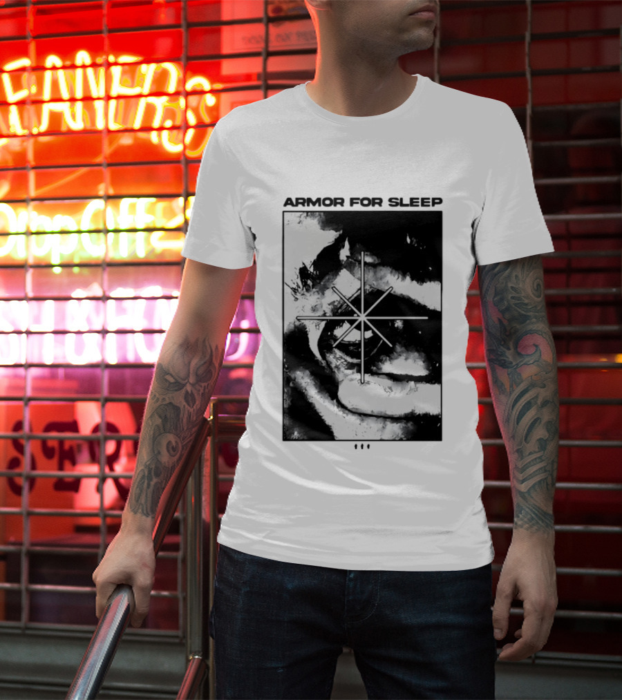 Armor For Sleep Eyeball Star Symbol Monochrome T-Shirt