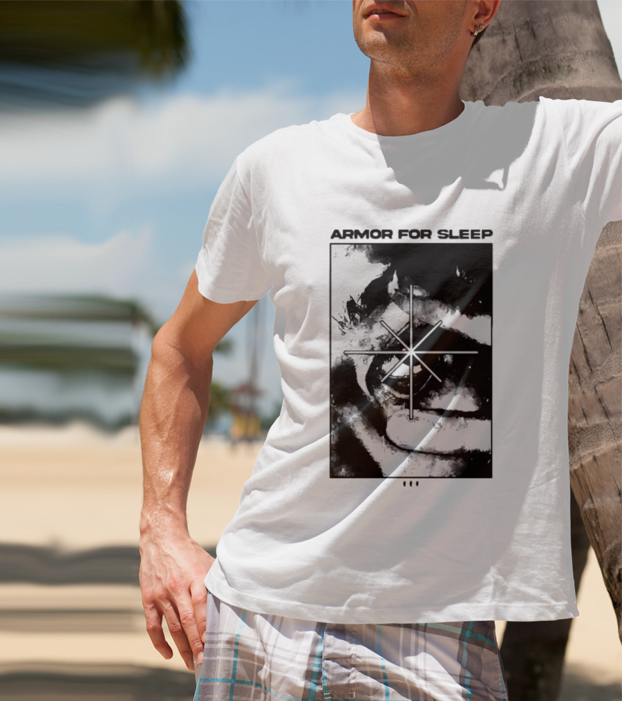 Armor For Sleep Eyeball Star Symbol Monochrome T-Shirt