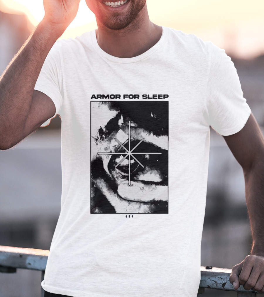 Armor For Sleep Eyeball Star Symbol Monochrome T-Shirt