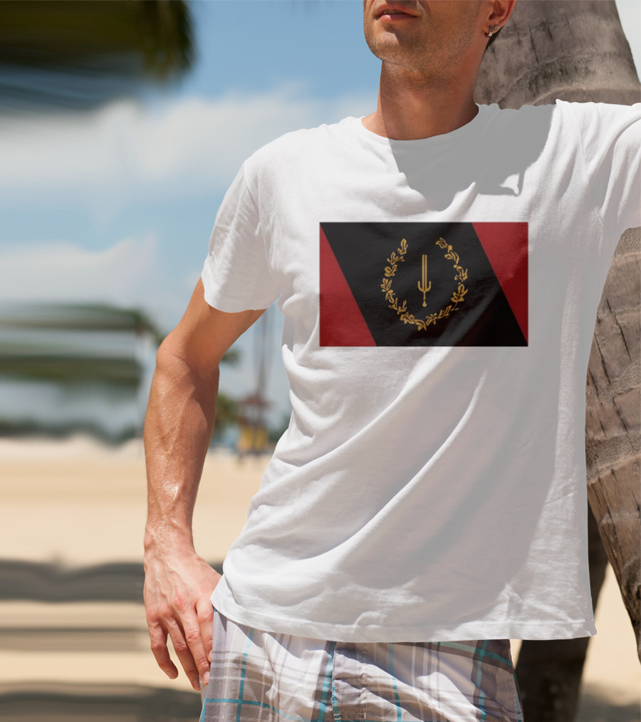 Black American Heritage Flag Laurel Wreath And Torch T-Shirt
