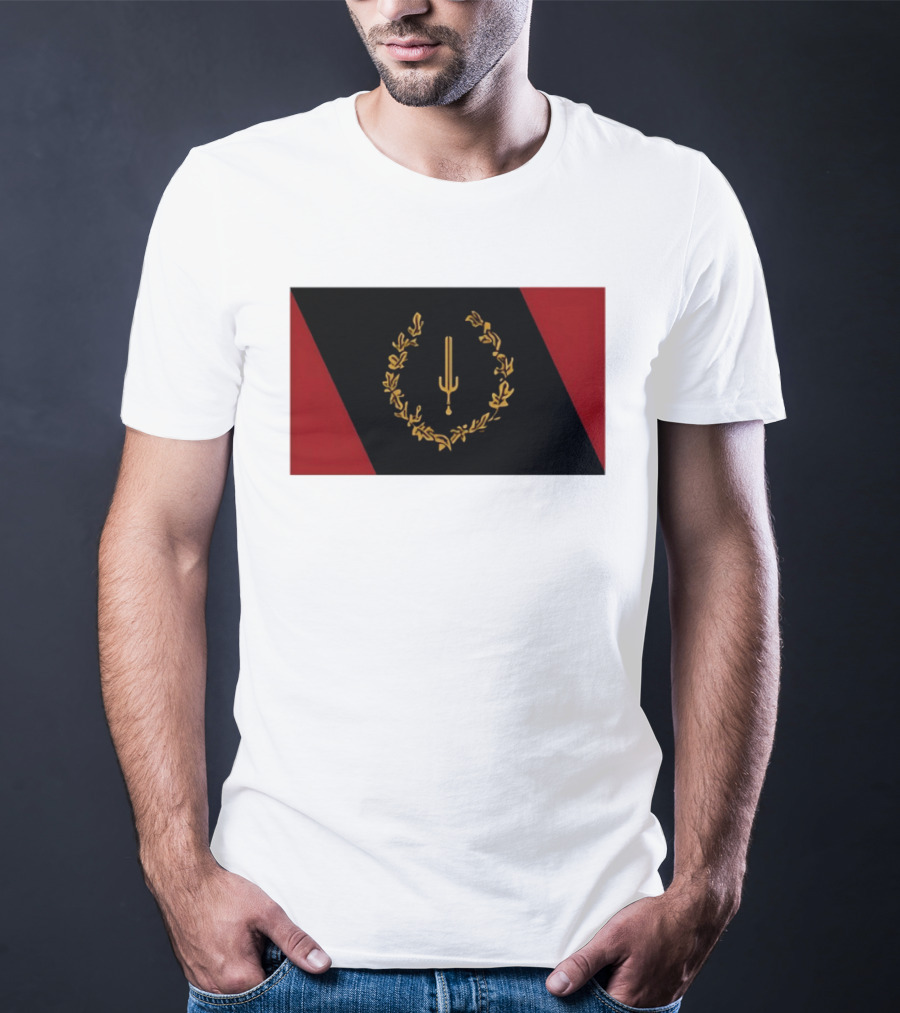 Black American Heritage Flag Laurel Wreath And Torch T-Shirt