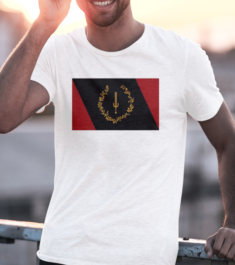 Black American Heritage Flag Laurel Wreath And Torch T-Shirt