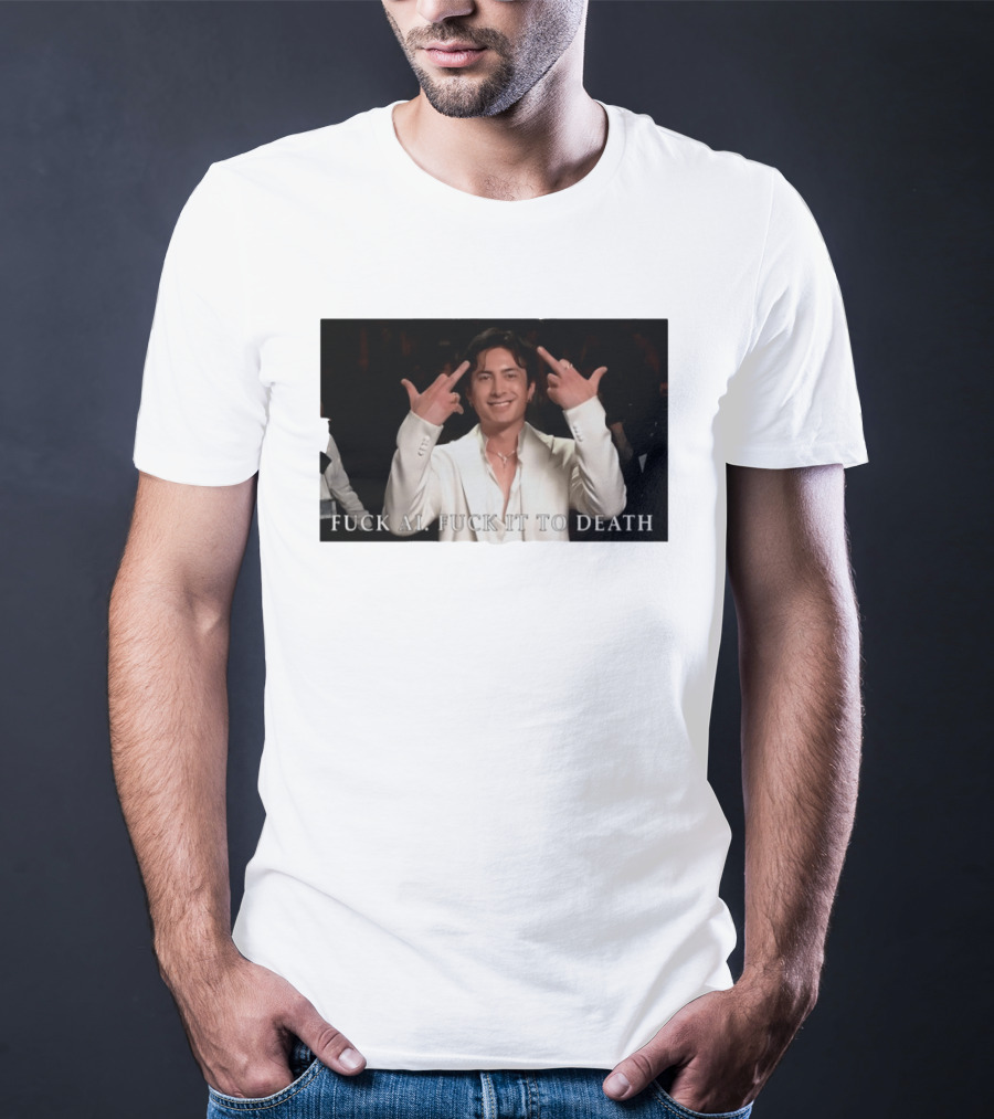 Hudson Williams Fuck AI Fuck It To Death Middle Finger Gesture T-Shirt