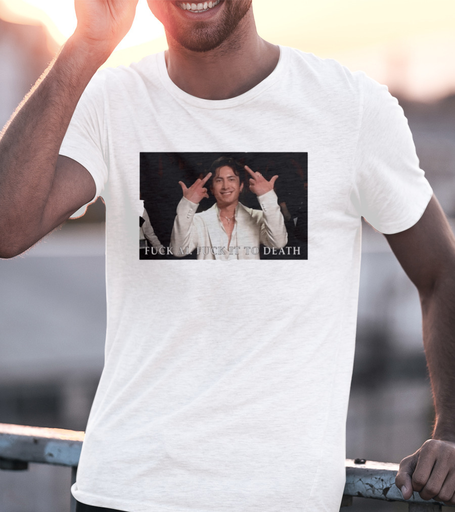 Hudson Williams Fuck AI Fuck It To Death Middle Finger Gesture T-Shirt