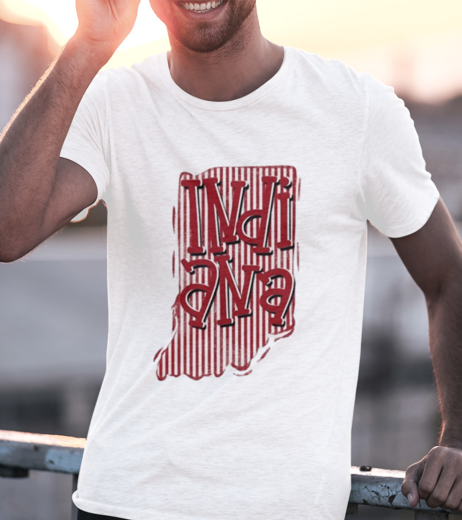 Indiana Stripe Hoosiers Football Indiana T-Shirt