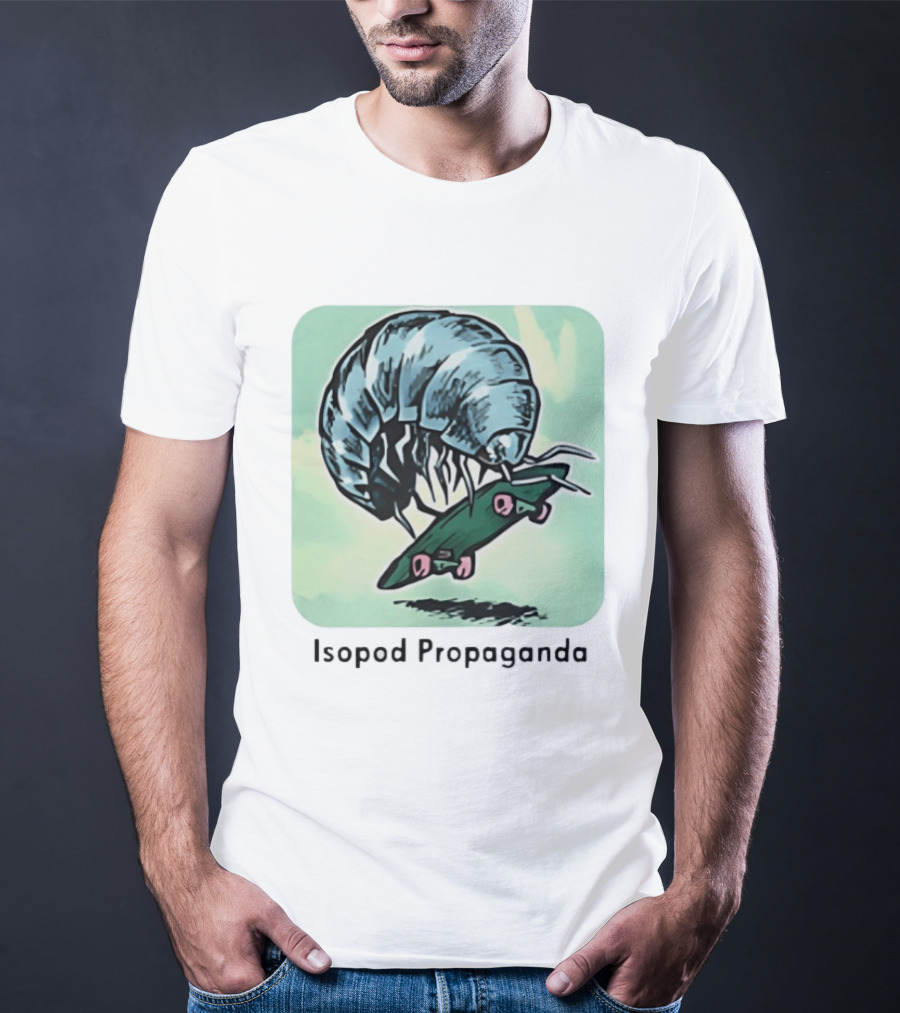 Isopod Riding Skateboard Fun Surreal T-Shirt