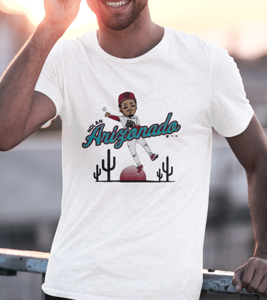 Nolan Arenado Arizonado Cactus Baseball Player Caricature T-Shirt