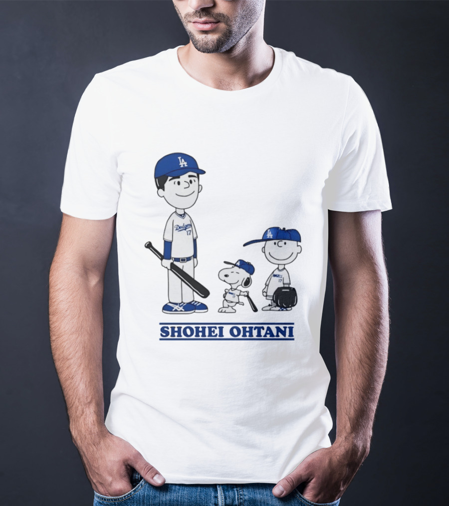 Snoopy Shohei Ohtani Los Angeles Dodgers Baseball Peanuts T-Shirt