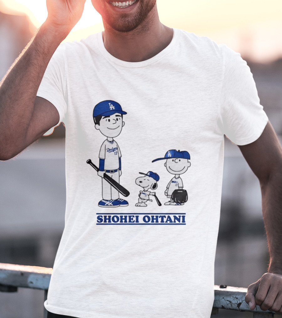 Snoopy Shohei Ohtani Los Angeles Dodgers Baseball Peanuts T-Shirt