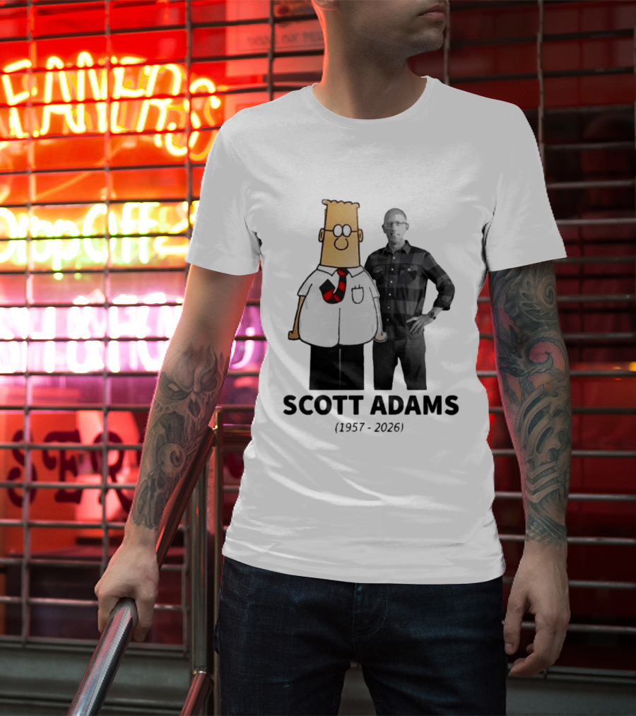 Scott Adams 1957 2026 Cartoon T-Shirt