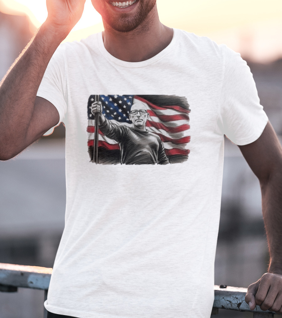 Scott Adams Holding American Flag Patriotic T-Shirt