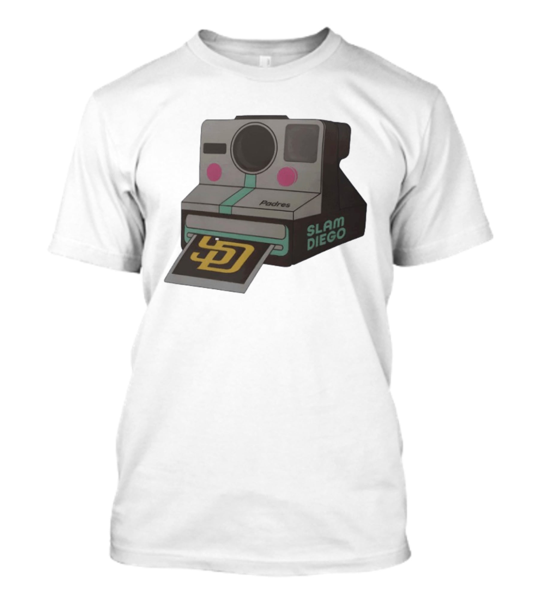 Slam Diego Padres Vintage Polaroid Camera MLB T-Shirt