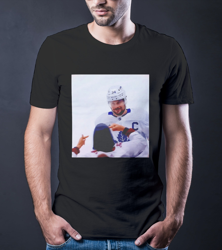 Auston Matthews Smirk Number 34 Maple Leafs Captain Ice Hockey Moment T-Shirt