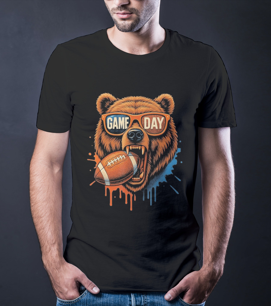 Bear Game Day Football Sunglasses Roaring Bear T-Shirt
