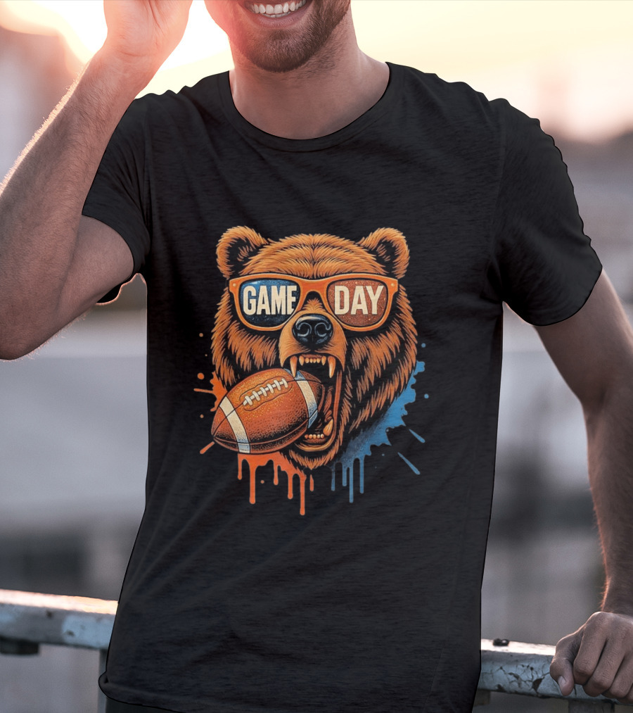 Bear Game Day Football Sunglasses Roaring Bear T-Shirt