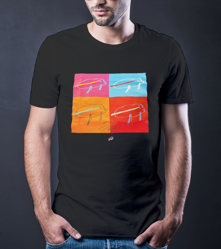 Buffalo Bills Pop Art Josh Allen Signature T-Shirt