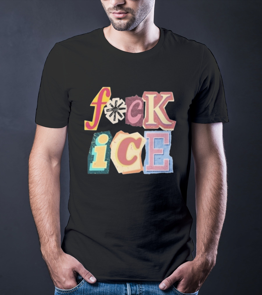 F*ck Ice Magazine Text Collage T-Shirt