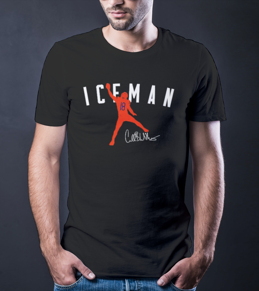 ICEMAN Caleb Williams Football Bears Number 18 Signature T-Shirt