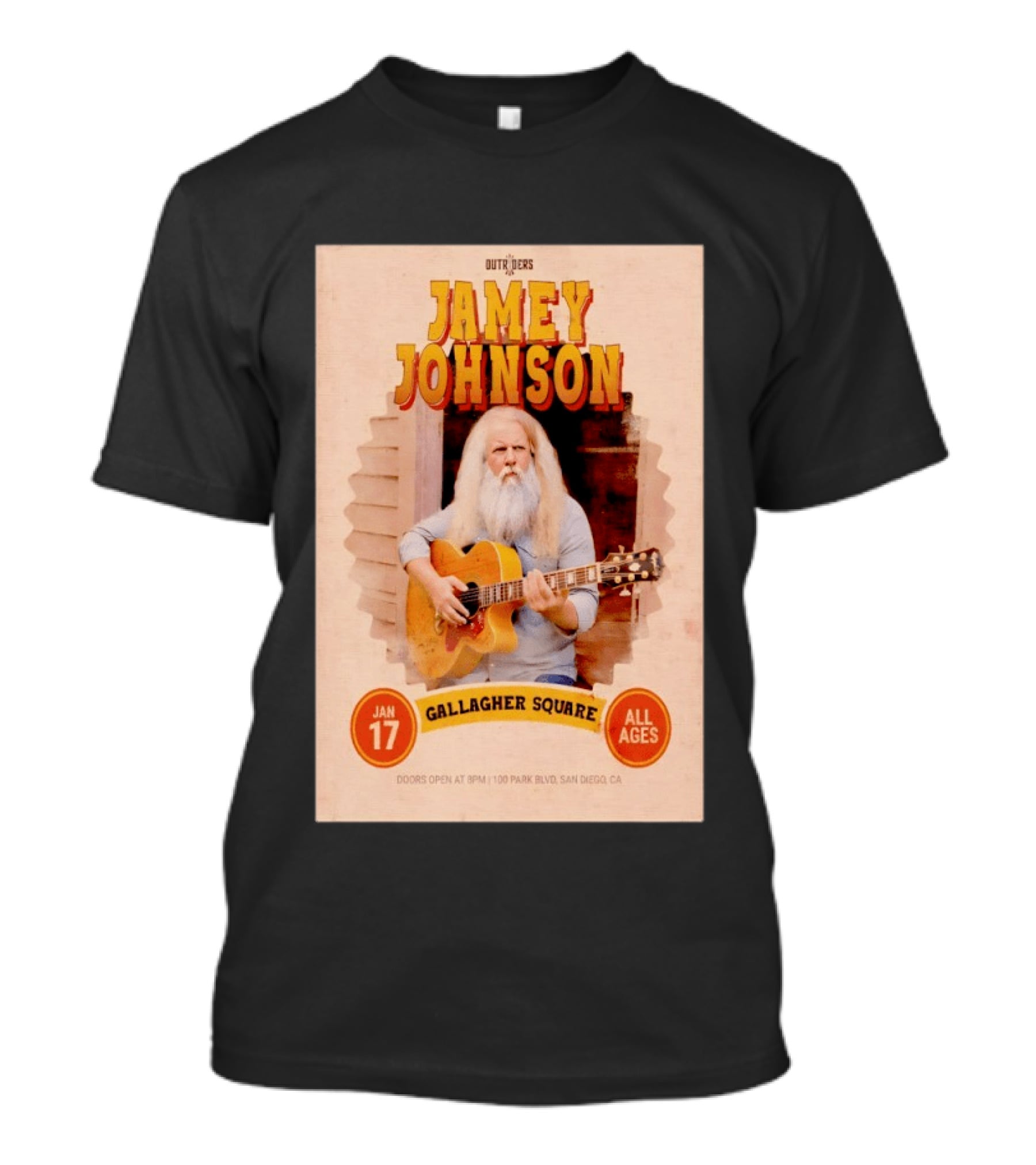Jamey Johnson Live San Diego Gallagher Square January 17 All Ages Event 2026 T-Shirt