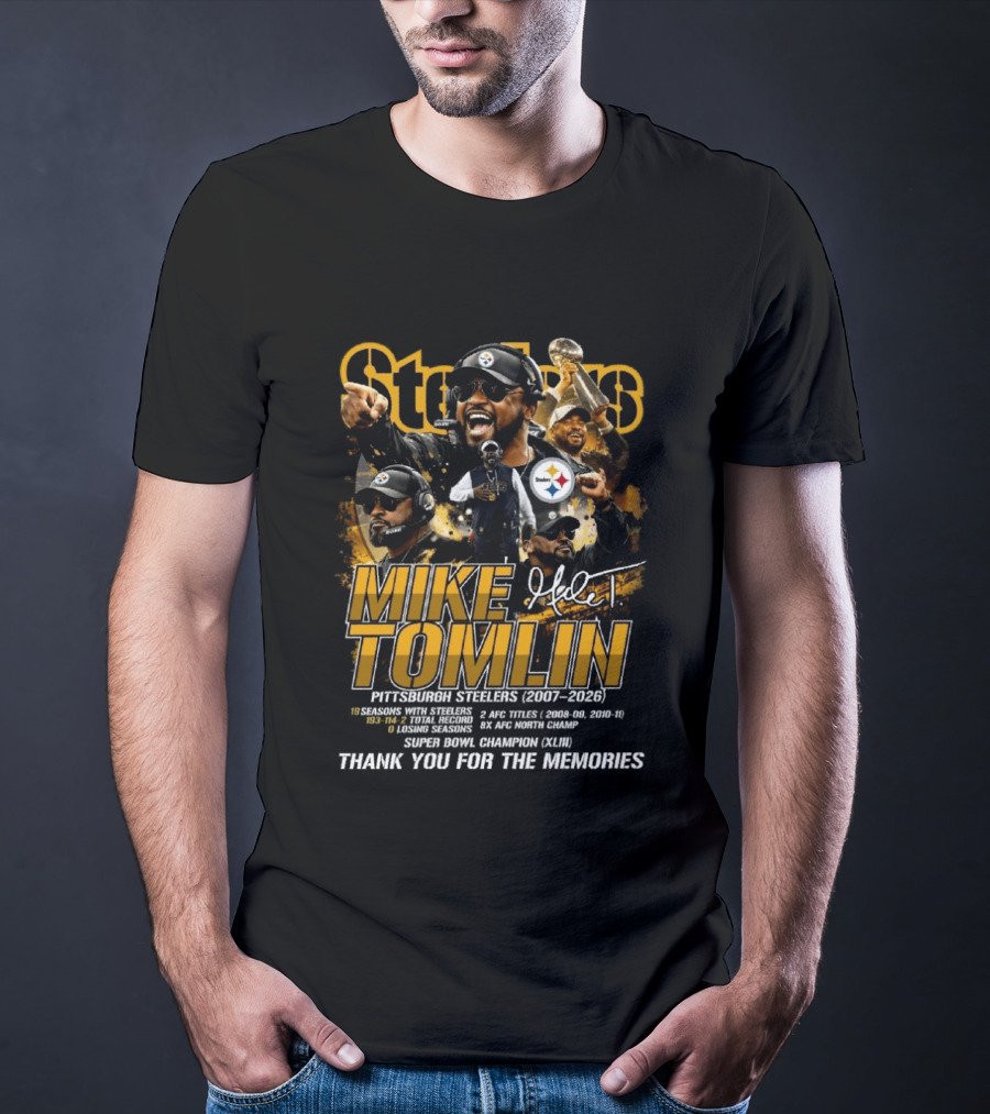 Mike Tomlin Pittsburgh Steelers 2007 2026 Super Bowl Champion Thank You T-Shirt